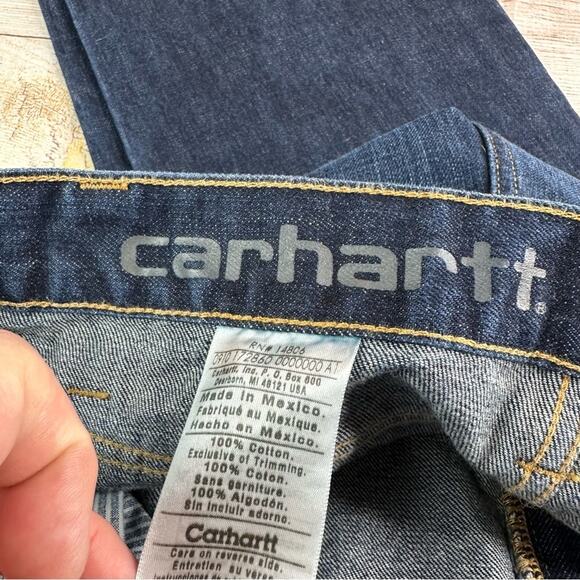 Carhartt Straight Leg Relaxed Fit Dark Wash Jeans - Picture 7 of 7